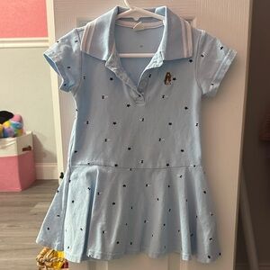 Light Blue Kids Dress with Star Pattern